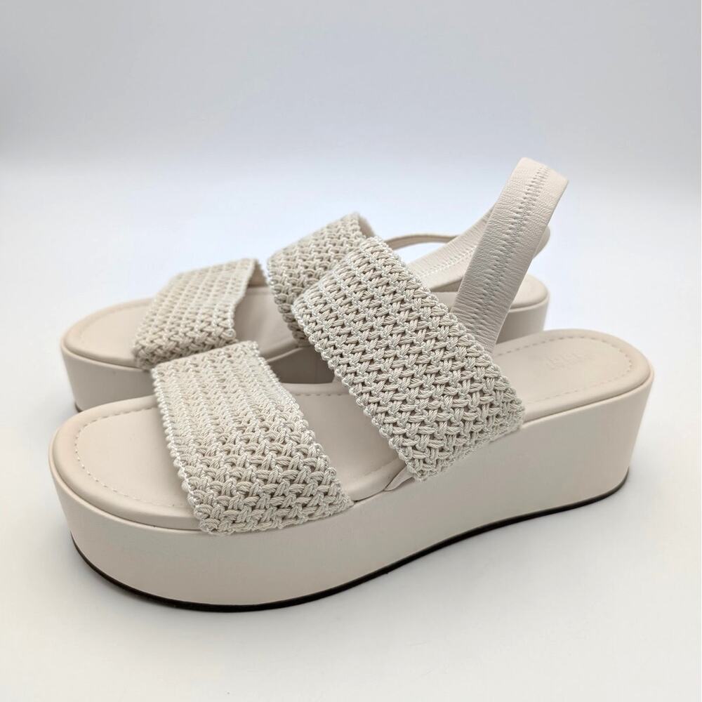 Nordstrom Rack Cassie Platform Wedge Sandals Women's White Lyst Size US9M EU39